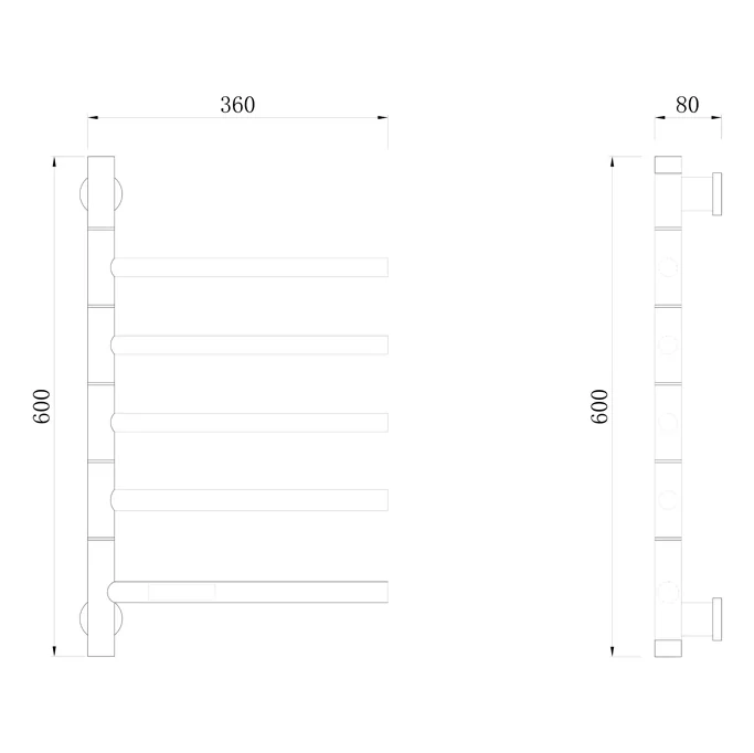Electric Towel Rack F-CR04 — alternative angle