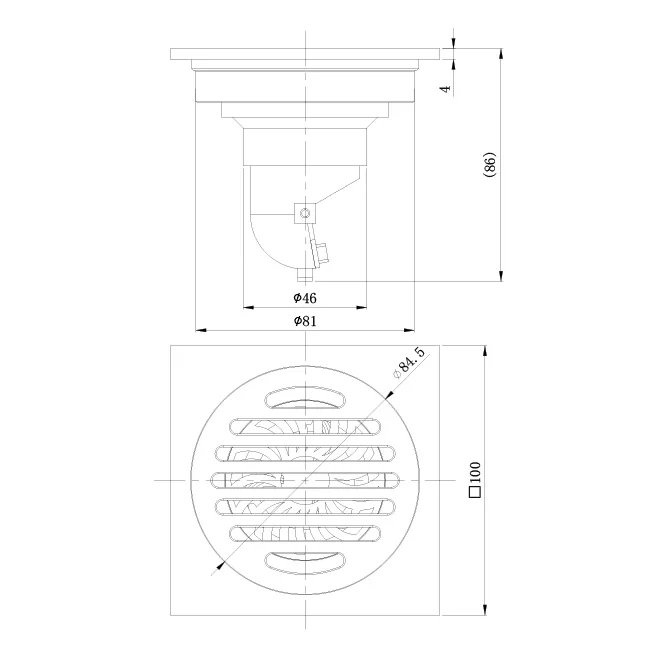 Floor Drain-ZDC1 — side view