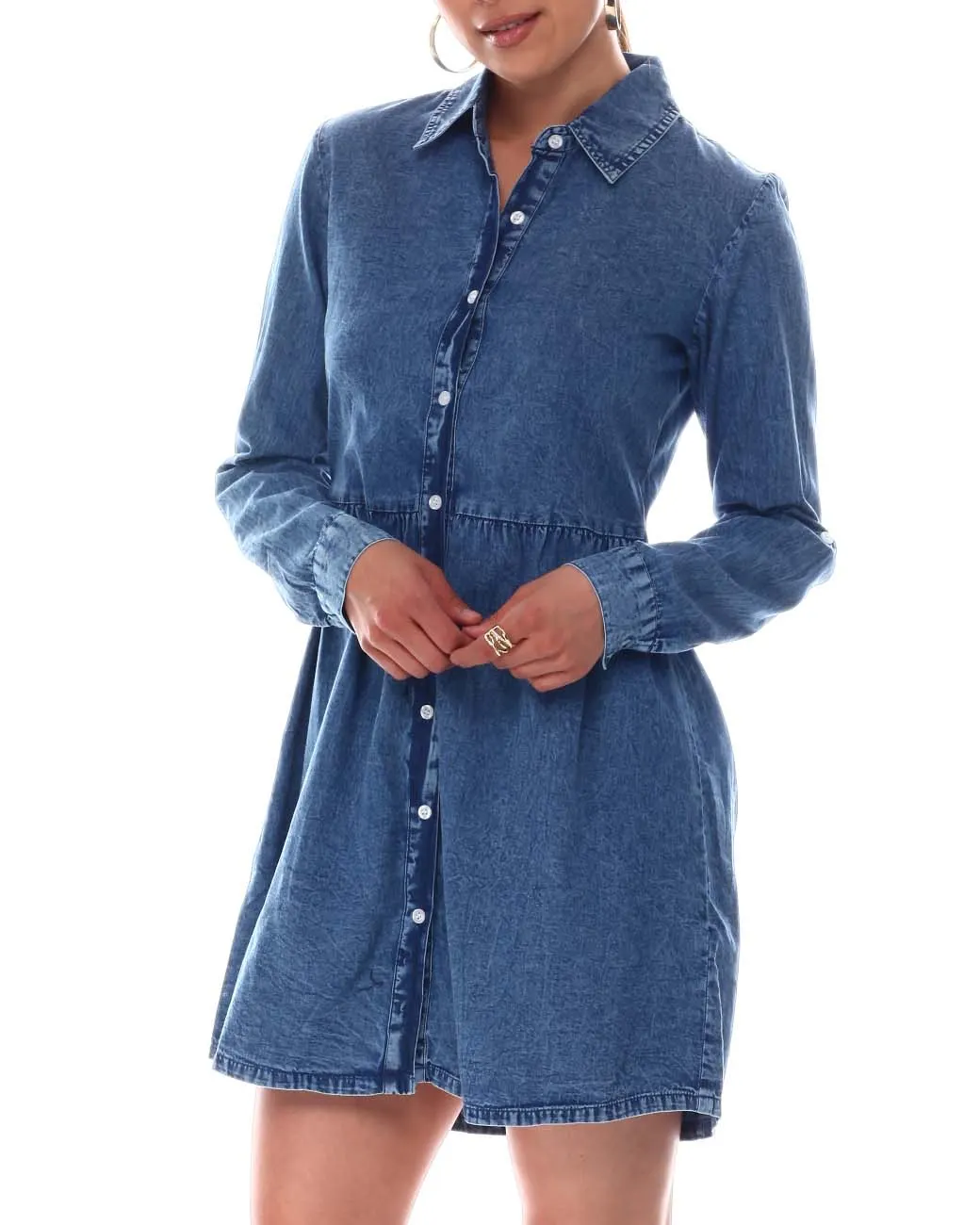 Baby Doll Denim Dress manufactured to order by Foriver Garment