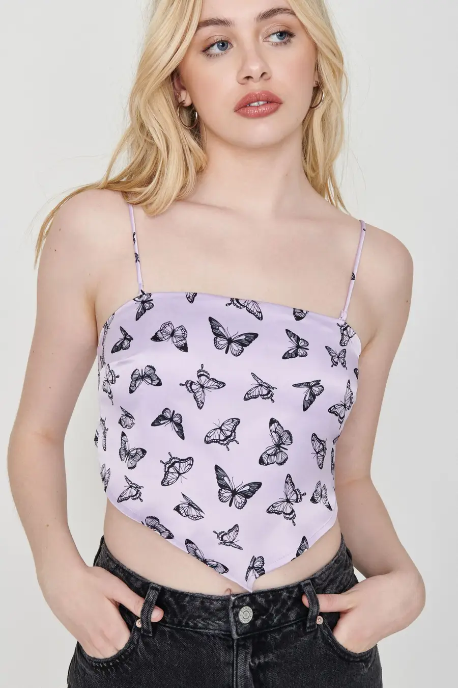 Bandana Crop Top with Butterfly manufactured to order by Foriver Garment