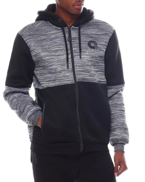 Colorblock Sherpa Zip Hoodie manufactured to order by Foriver Garment