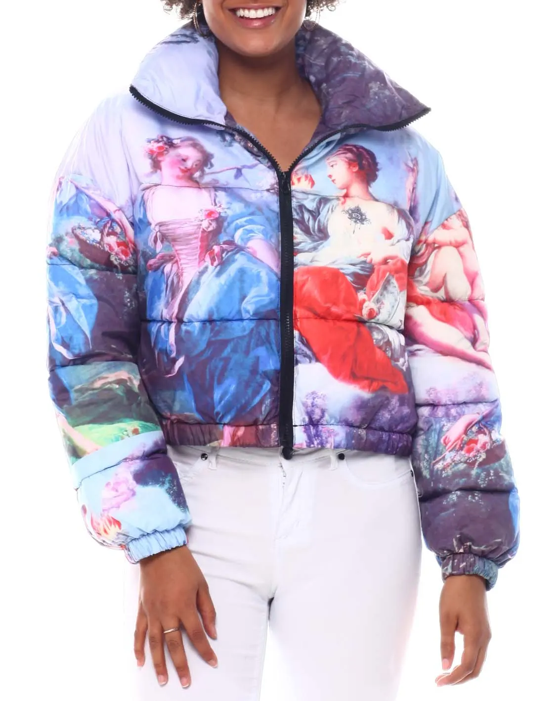 Crop Print Puffer manufactured to order by Foriver Garment