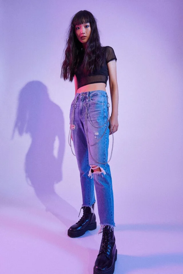 Mom Jeans - Beatrice Blue manufactured to order by Foriver Garment