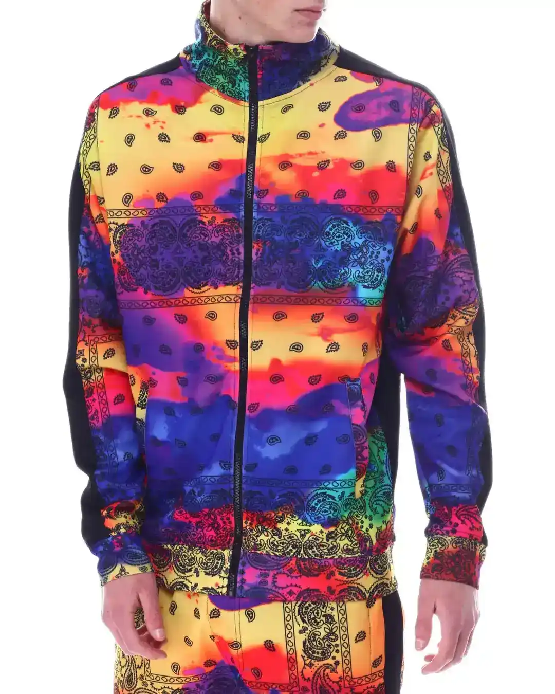 Paisley Full Zip Track Jacket manufactured to order by Foriver Garment