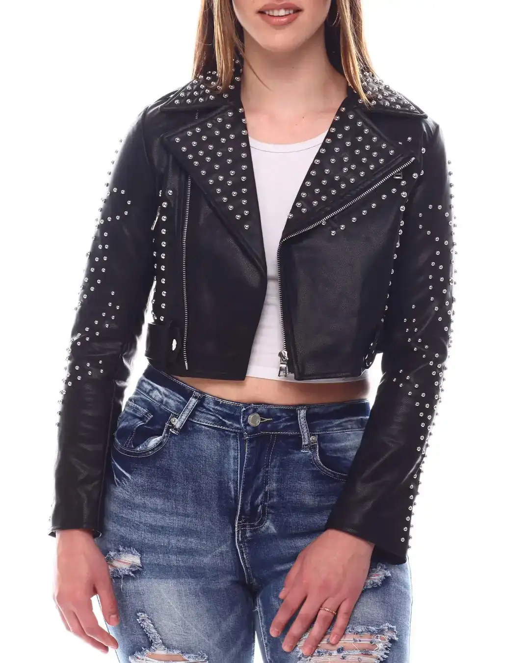 Studded Moto Jacket manufactured to order by Foriver Garment