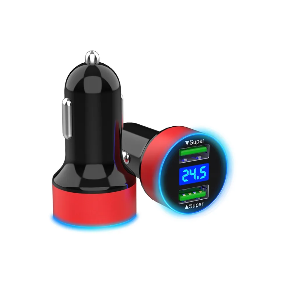 Dual USB car charger digital display variant