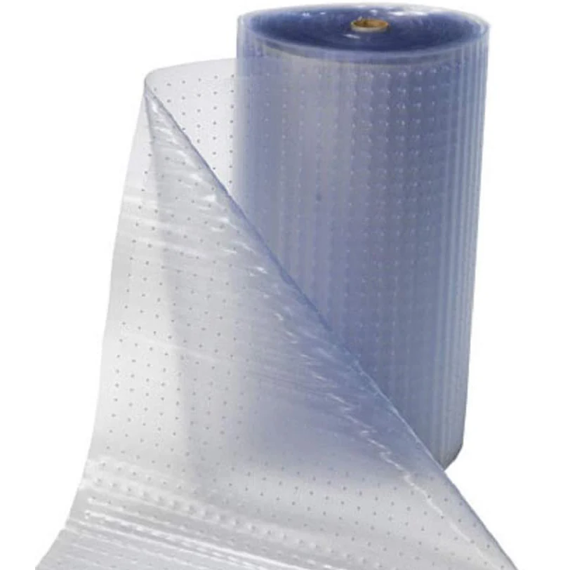 Clear PVC carpet protector runner laid over office carpet