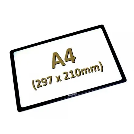 A4 size insert counter mat shown with a promotional sheet inside