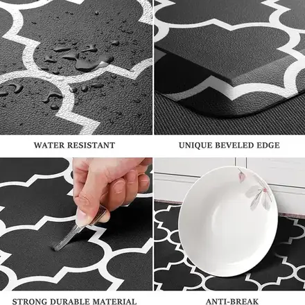 Rolled PVC kitchen mat showing the foam thickness
