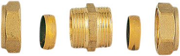 Brass compression straight coupler (SKU 3102)