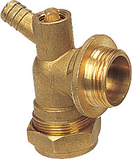 Compression elbow with drain-off cock (SKU 3105)