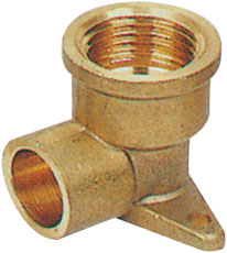 Brass pipe fitting 3205 — solder × female elbow with wall plate