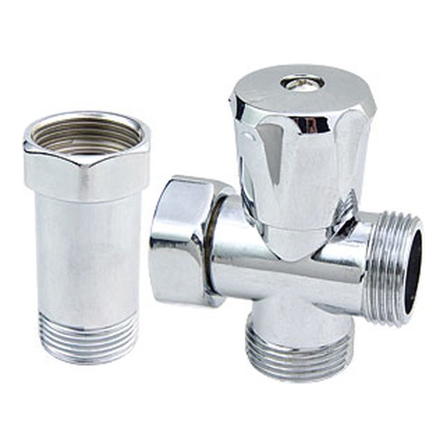 Brass Angle Valves-1409 &ndash; C.P brass tap for mixers with washing machine swivel connection
