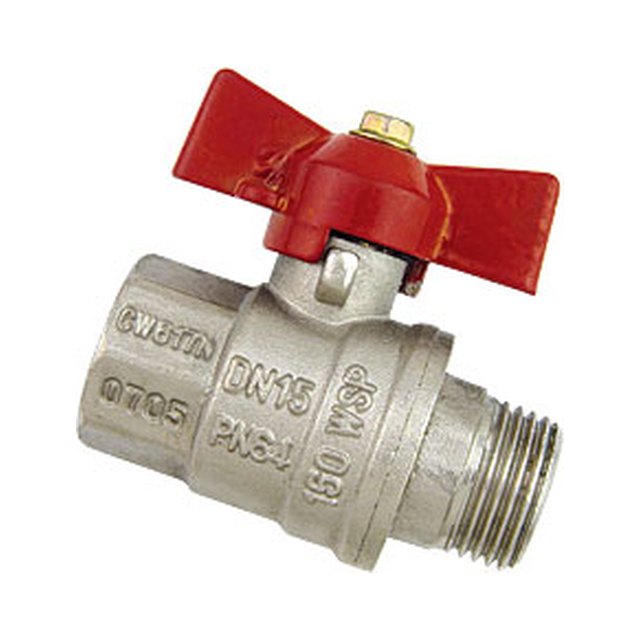 Brass Ball Valves-1125 &ndash; Forged brass ball valve, full flow, butterfly handle; FxM