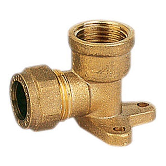 Brass Compression Fittings-3104 &ndash; Female wall-plate elbow