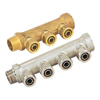 Brass Manifold-4005 &ndash; Linear manifold fixed for PEX pipe