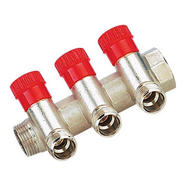 Brass Manifold-4009 &ndash; Linear manifold with stop cock