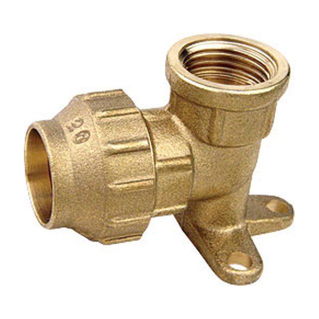 Brass PE Fittings-3607 &ndash; Elbow female wall plate