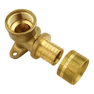 Brass PEX Fittings-3814 &ndash; Wall-plated elbow female coupler