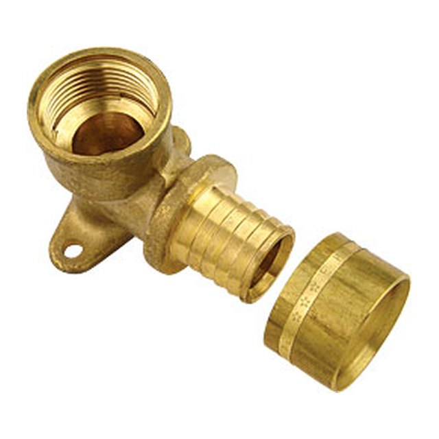 Brass PEX Fittings-3814 &ndash; Wall-plated elbow female coupler