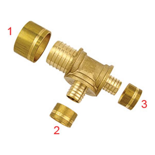 Brass PEX Fittings-3816 &ndash; Reducing tee
