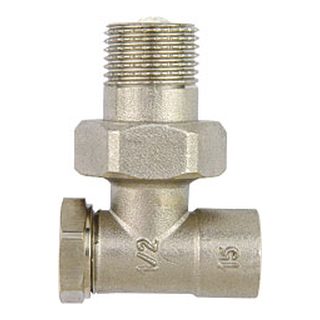 Brass Radiator Valves-1303 &ndash; Forged brass angle radiator valve with lockshield