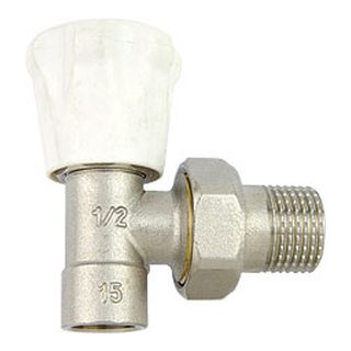 Brass Radiator Valves-1304 &ndash; Forged brass angle radiator valve with plastic handle