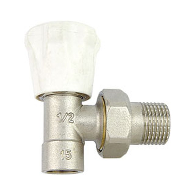 Brass Radiator Valves-1304 &ndash; Forged brass angle radiator valve with plastic handle