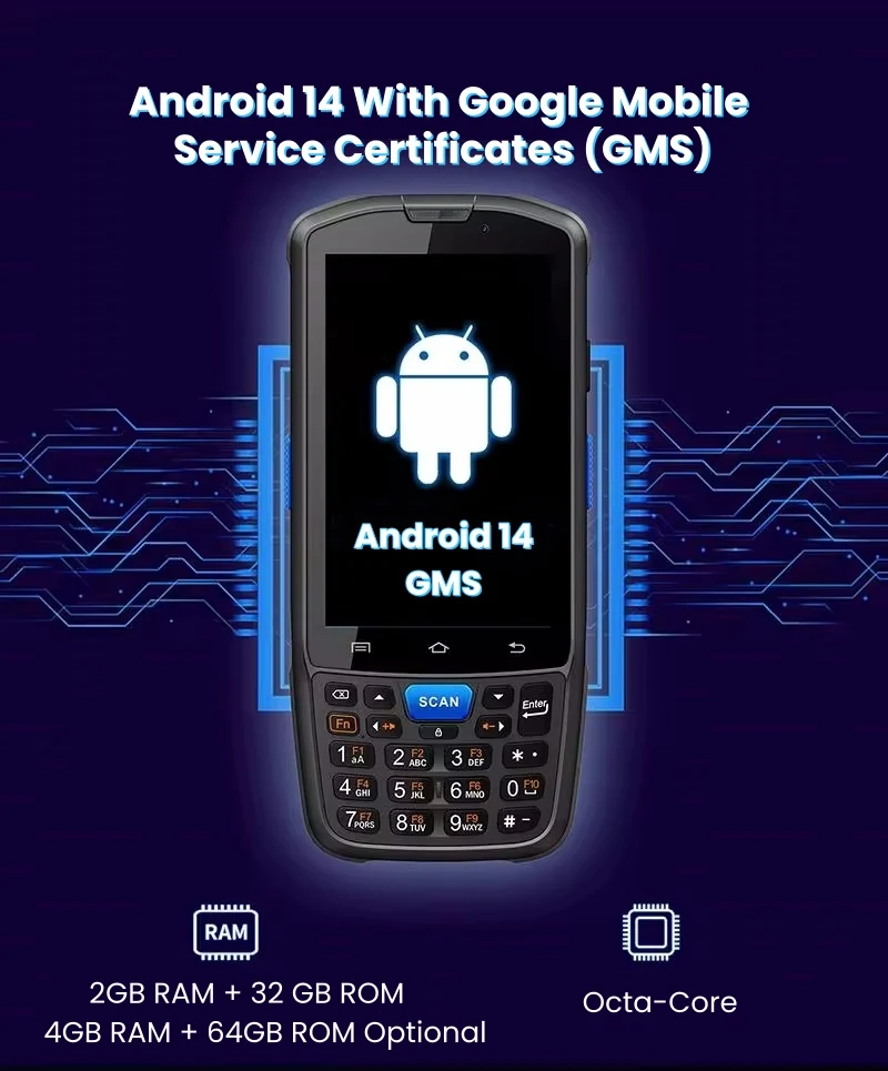 GJY F7 Android 14 GMS Rugged Mobile Computer — product view 2