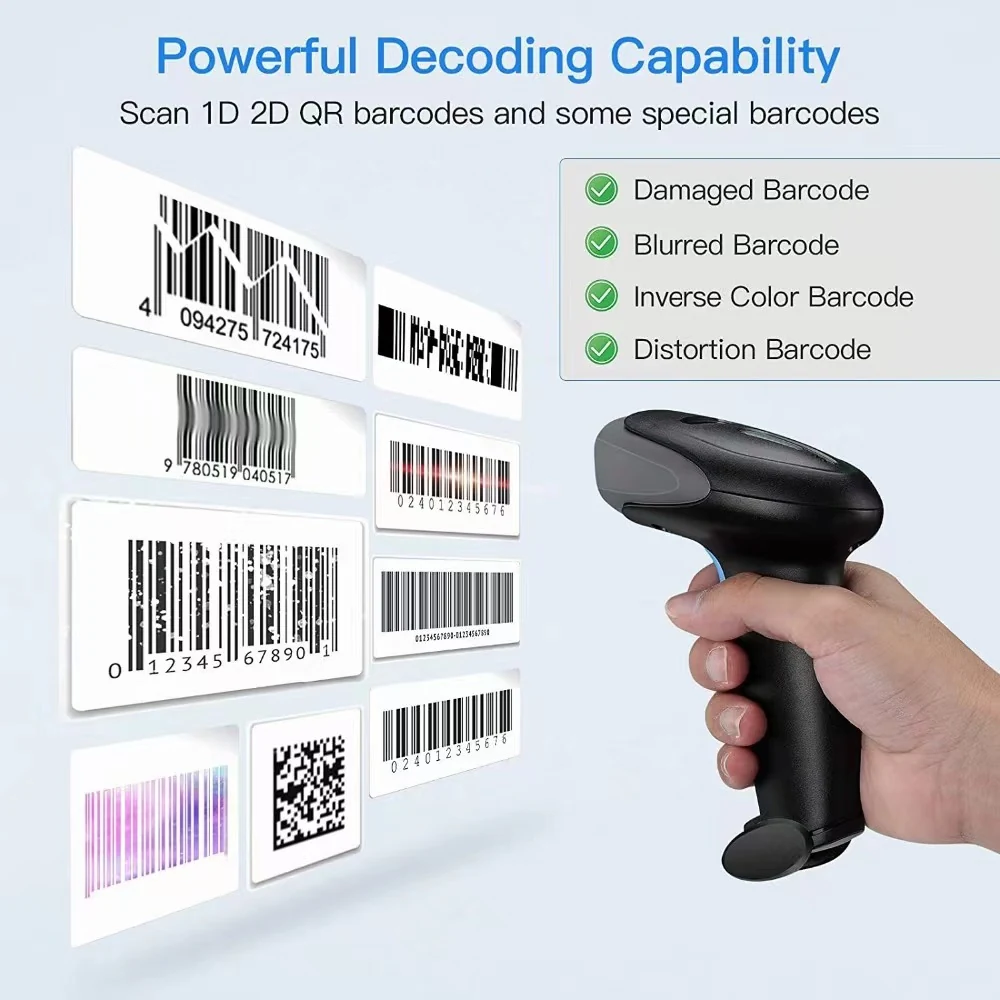 Bluetooth and 2.4G Wireless QR Code Scanner — product view 2