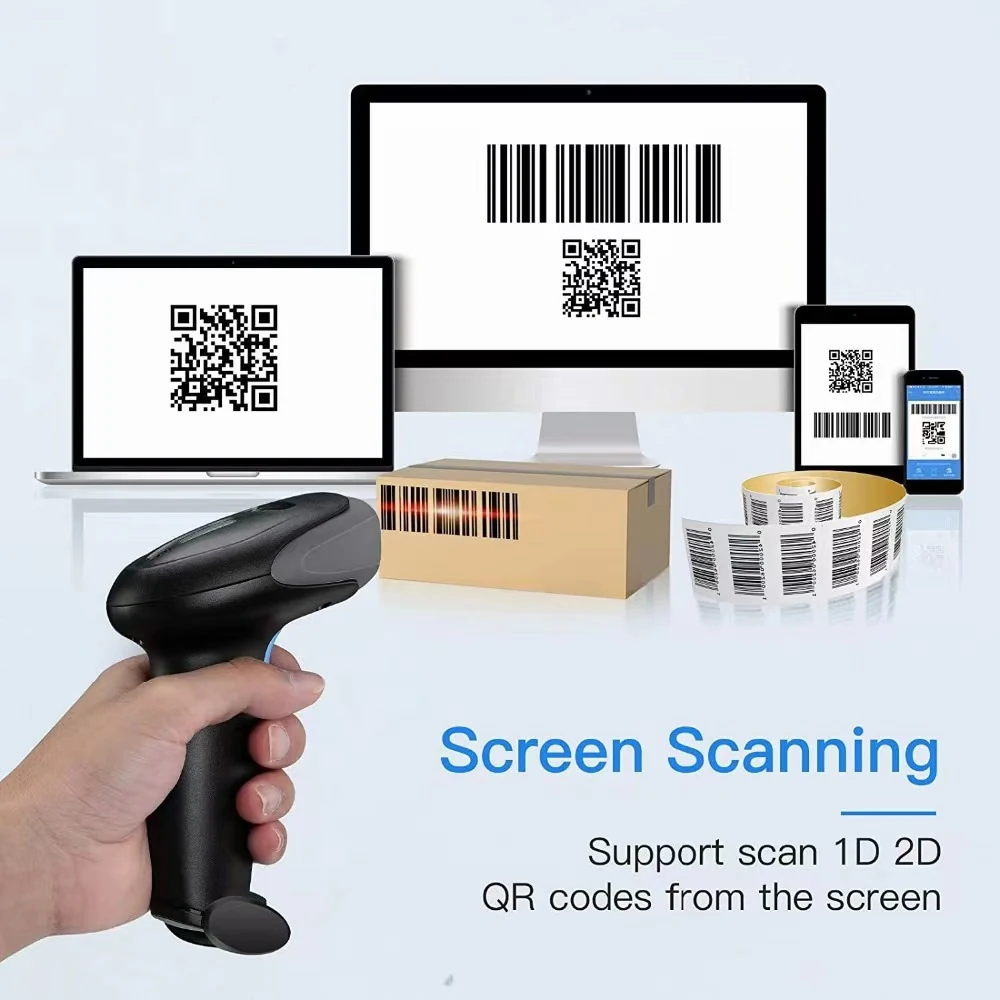 Bluetooth and 2.4G Wireless QR Code Scanner — product view 3
