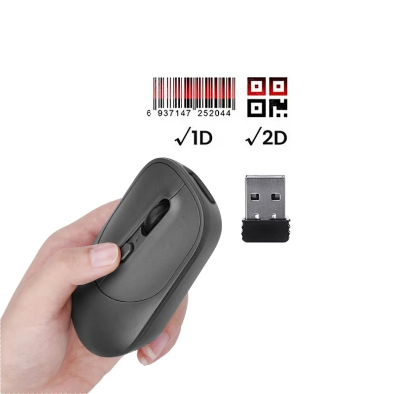 BS1702 Wireless Mouse Barcode Scanner, front product view