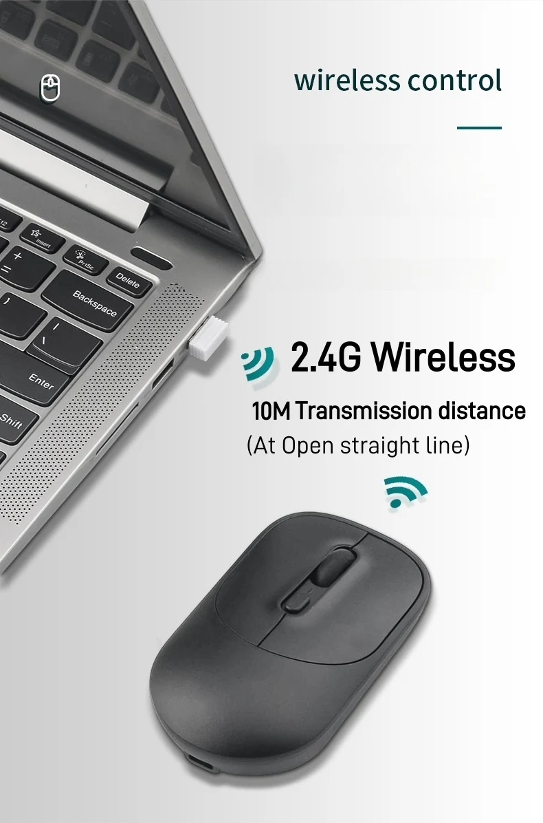 BS1702 Wireless Mouse Barcode Scanner on its stand