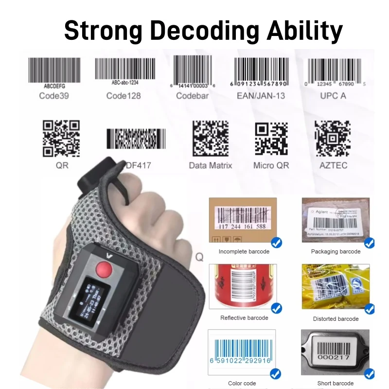 WP801 Glove-Mounted 2D Scanner With Touch Screen — product view 4