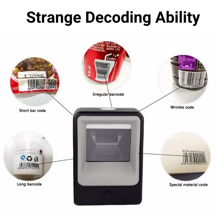 Rugged Desktop Barcode Scanner, -30°C to 50°C at a cafe counter