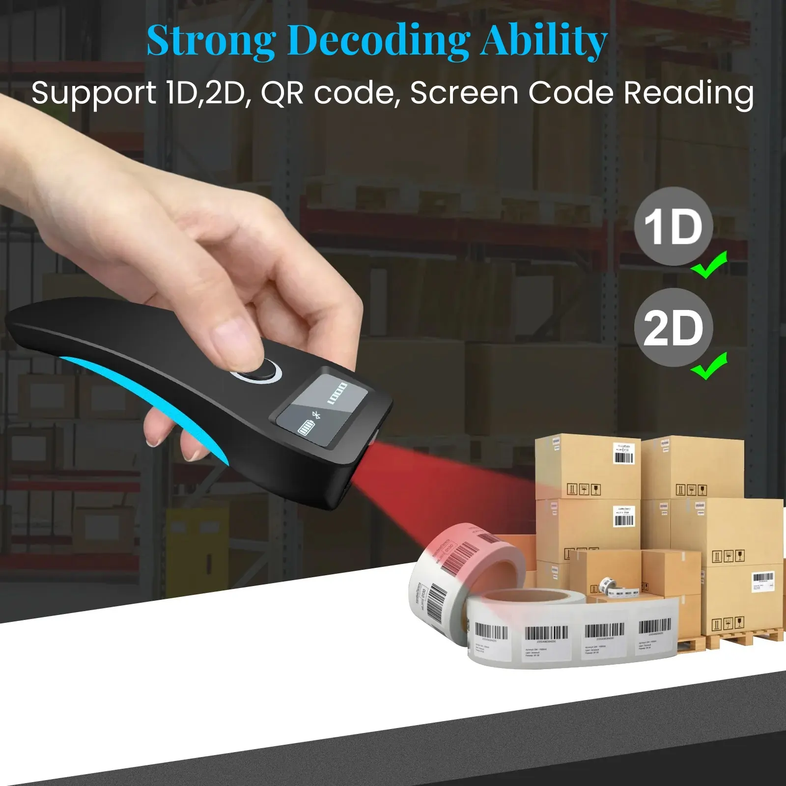 BS701 Pocket Scanner With Data Screen — product view 3