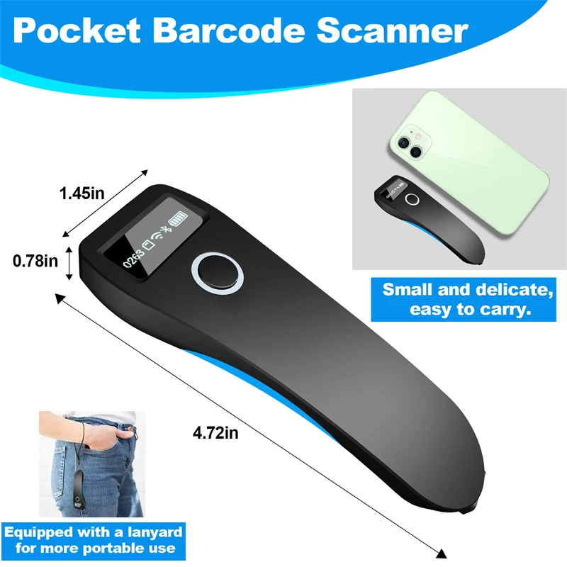 BS701 Pocket Scanner With Data Screen — product view 4
