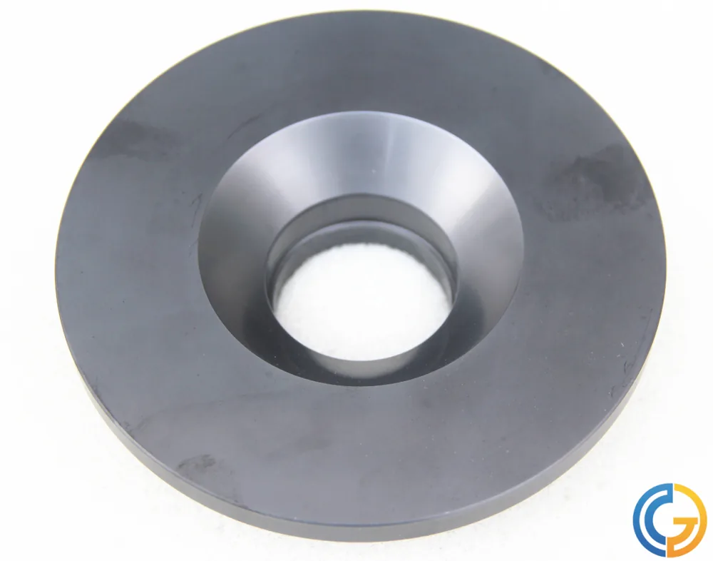 Reaction bonded silicon carbide disc with centre bore