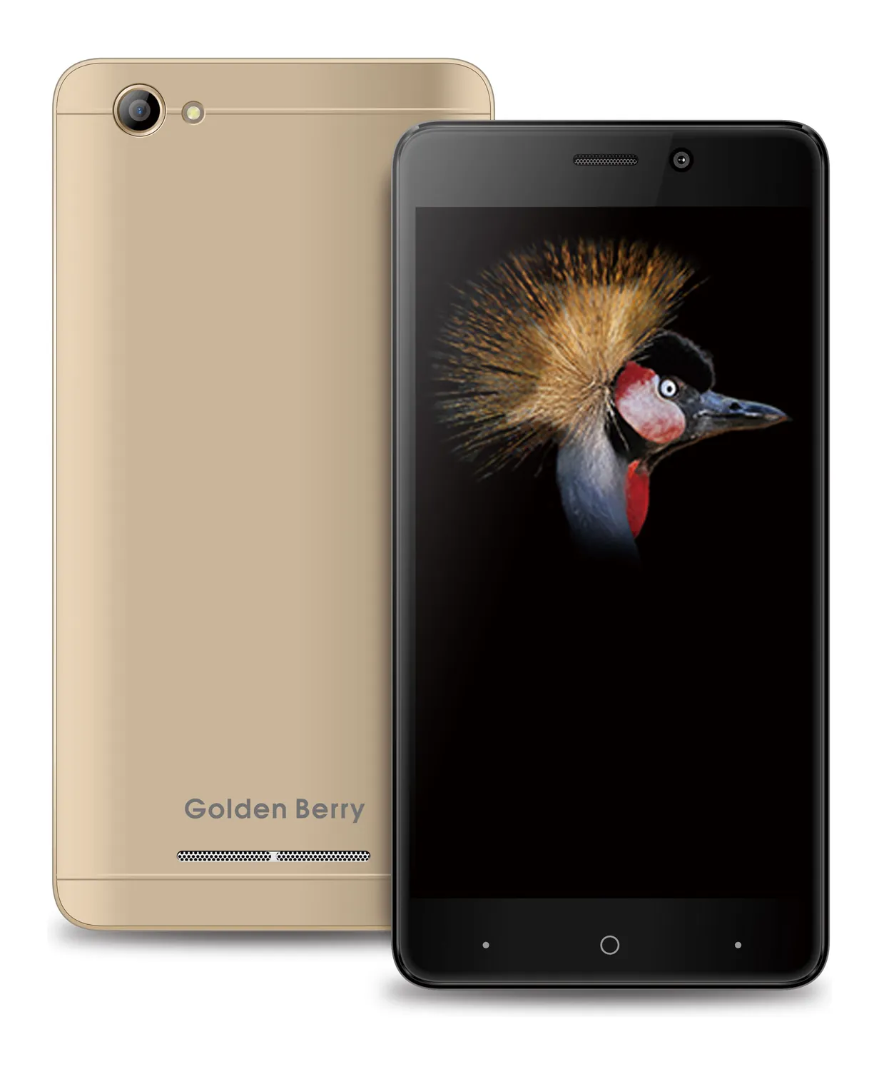 Golden Berry GB handset, shown in gold with a black front face