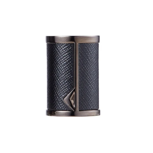 Textured Leather Perfume Cap with Gunmetal Frame photographed against a white background