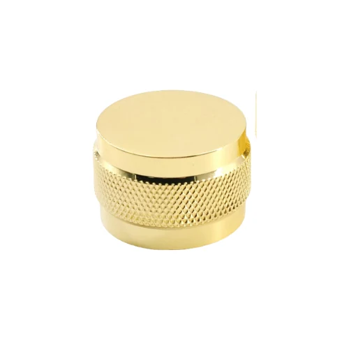Knurled Gold Cylinder Perfume Cap photographed against a white background