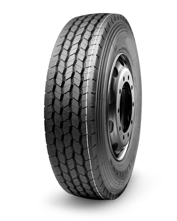 C600 radial truck tyre with block tread pattern and standard rim markings