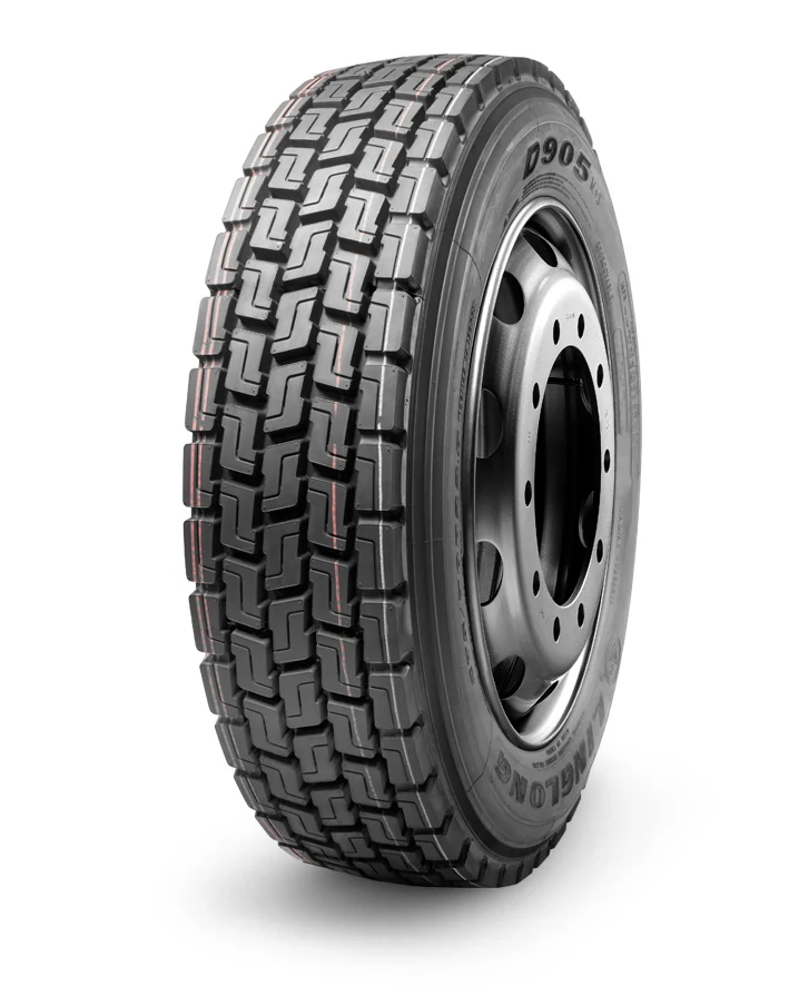 D905-Light Truck radial drive axle tyre with block tread pattern and reinforced sidewall