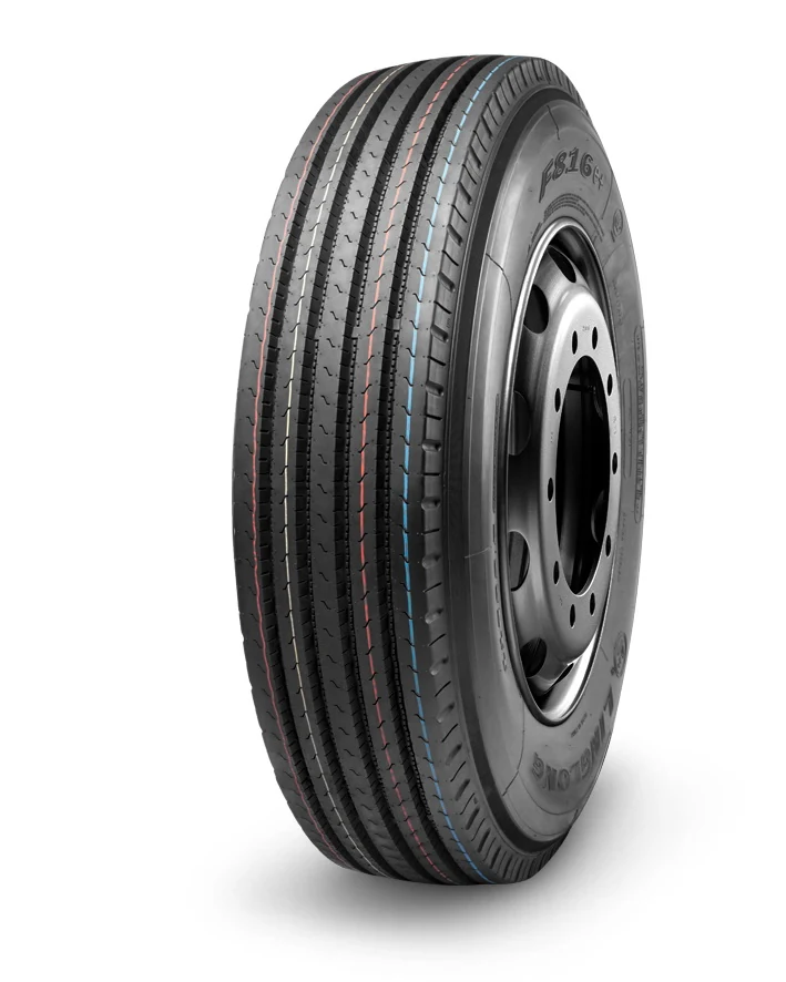 F816 radial truck tyre for steer and trailer axle with tread pattern designed for side-wear resistance and high-speed stability