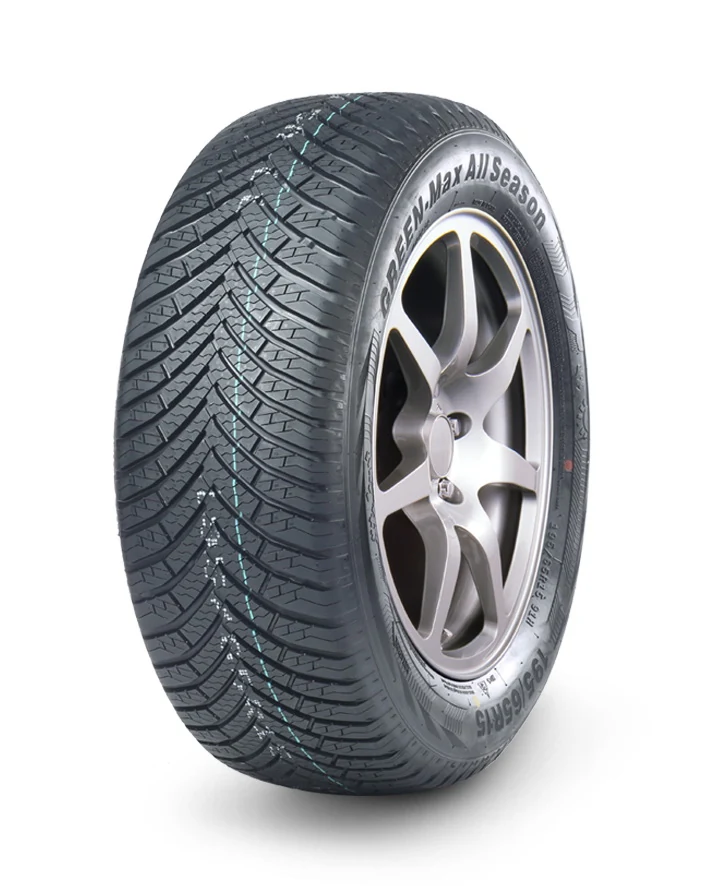 GreenMax All Season Tire on a wheel, showing tread pattern and sidewall with standard rim marking