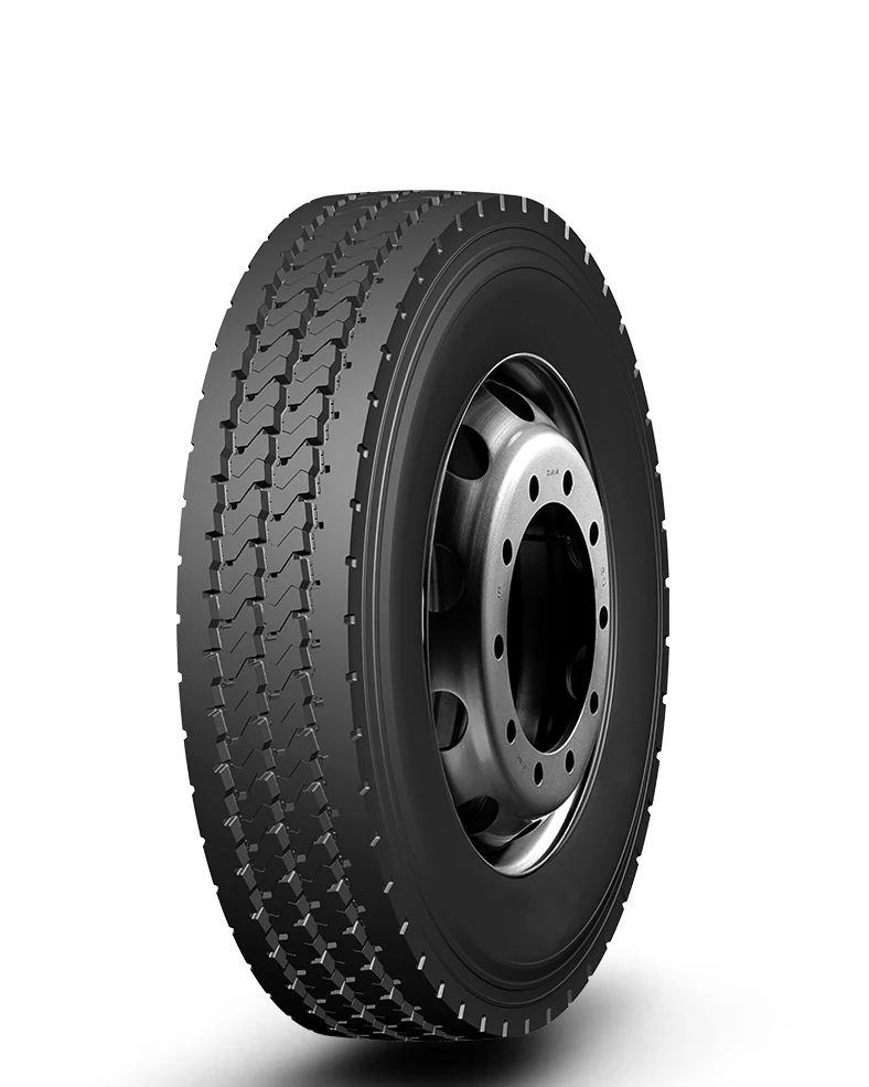 KMA40-New radial truck tyre with block tread pattern, stone rejection groove design, and reinforced sidewall