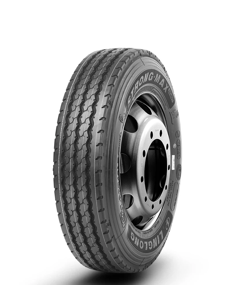 KMA652-New radial truck tyre with block tread pattern, thick sidewall, and stone rejection groove design
