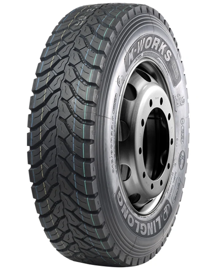 KMD400-NEW radial drive axle truck tyre with block tread pattern and reinforced sidewall