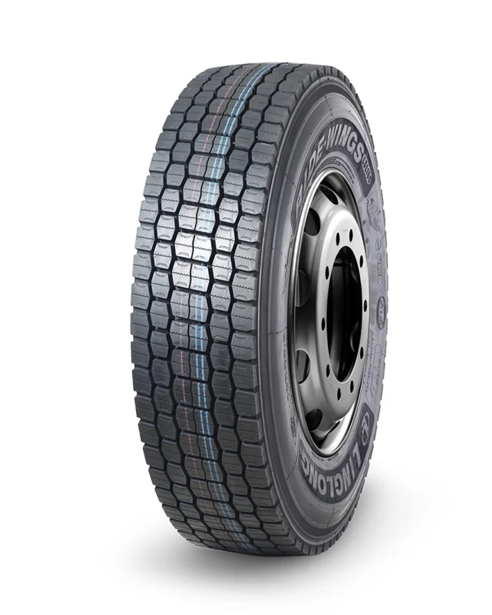 LDL186-New radial drive-axle truck tyre with classic mahjong block pattern and variable angle grooves