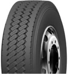 LDU610-New radial bus tyre for urban drive axle, showing block tread pattern and reinforced sidewall